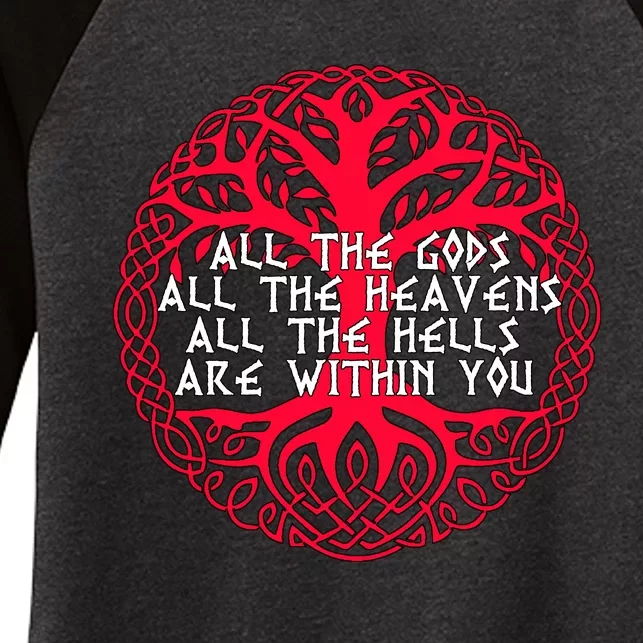 Joseph Campbell All The Gods All The Heavens All The Hells Are Within You Women's Tri-Blend 3/4-Sleeve Raglan Shirt