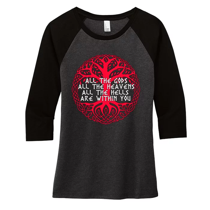 Joseph Campbell All The Gods All The Heavens All The Hells Are Within You Women's Tri-Blend 3/4-Sleeve Raglan Shirt