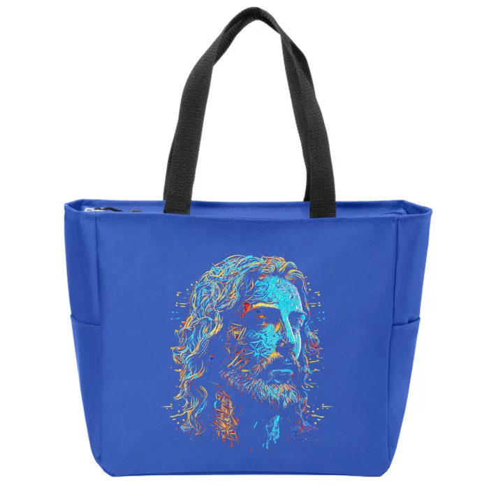 Jesus Christ Art Portret Zip Tote Bag