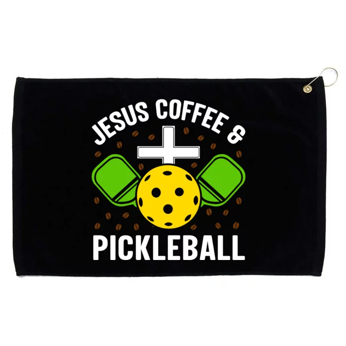 Jesus Coffee And Pickleball Funny Pickleball Grommeted Golf Towel