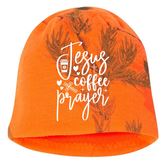 Jesus Coffee And Prayer Christian Catholic Christ Kati - Camo Knit Beanie