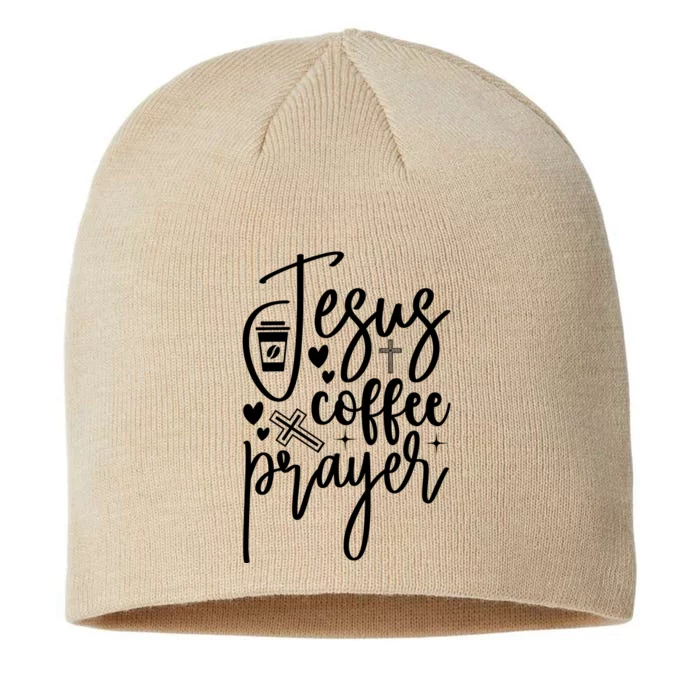 Jesus Coffee And Prayer Christian Catholic Christ 8 1/2in Sustainable Knit Beanie