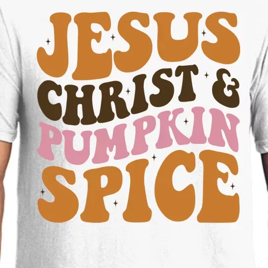 Jesus Christ And Pumpkin Spice Retro Groovy Christianity Pajama Set