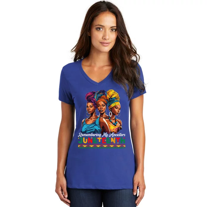 Juneteenth Celebrate African American Freedom Day Women's V-Neck T-Shirt