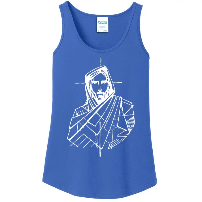 Jesus Christ And A Cross Ladies Essential Tank