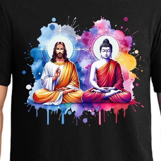 Jesus Christ And Buddha Meditating Pajama Set