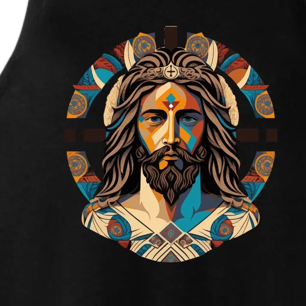 Jesus Christ Art Ladies Tri-Blend Wicking Tank