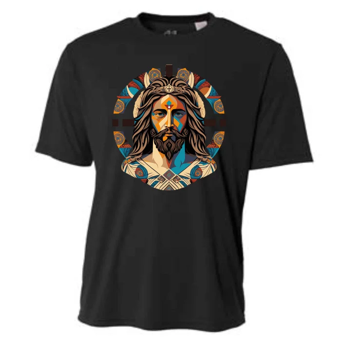 Jesus Christ Art Cooling Performance Crew T-Shirt