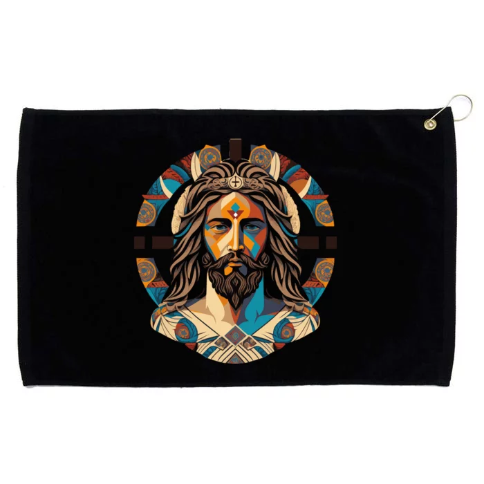 Jesus Christ Art Grommeted Golf Towel