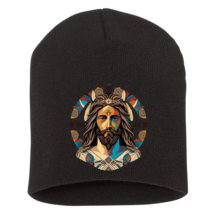 Jesus Christ Art Short Acrylic Beanie