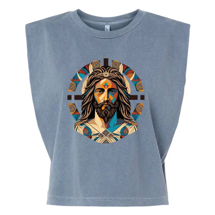 Jesus Christ Art Garment-Dyed Women's Muscle Tee