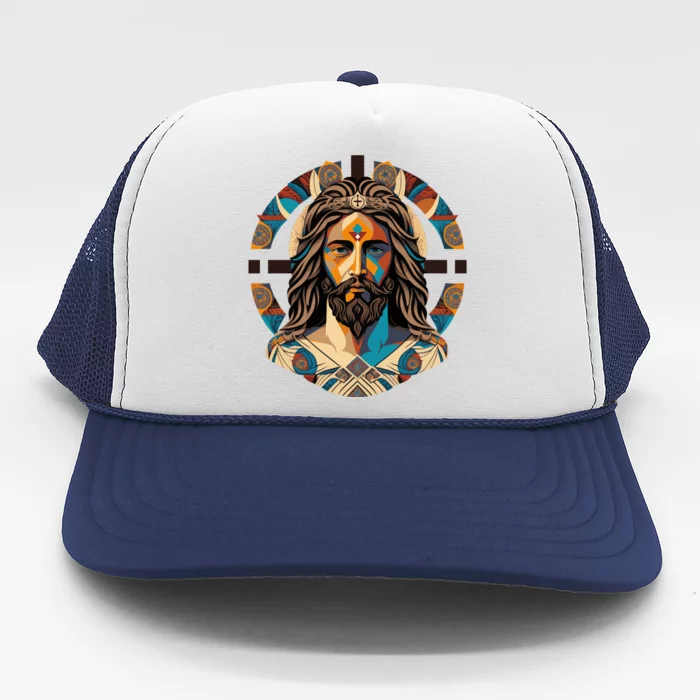 Jesus Christ Art Trucker Hat