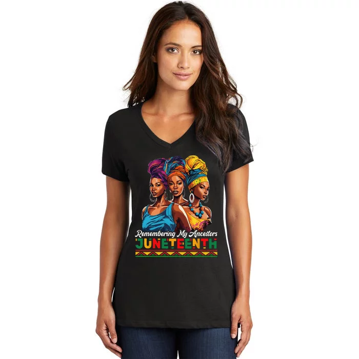 Juneteenth Celebrate African American Freedom Day Women's V-Neck T-Shirt