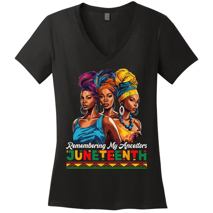 Juneteenth Celebrate African American Freedom Day Women's V-Neck T-Shirt