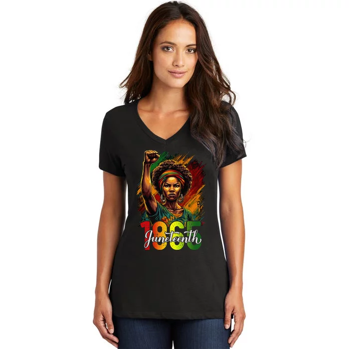 Juneteenth Celebrate African American Freedom Day Women's V-Neck T-Shirt