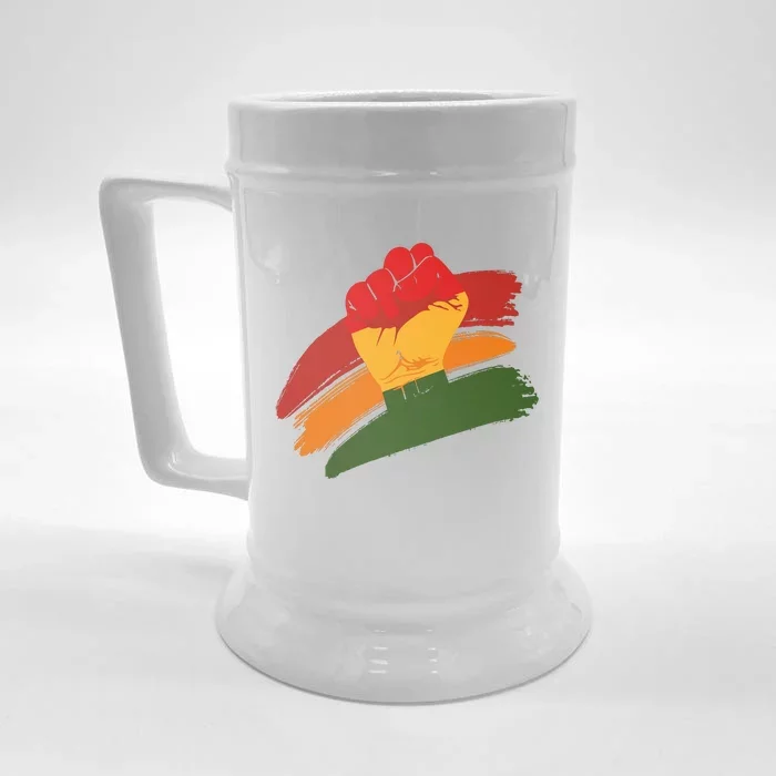 Juneteenth Cool Black History African American Flag Front & Back Beer Stein