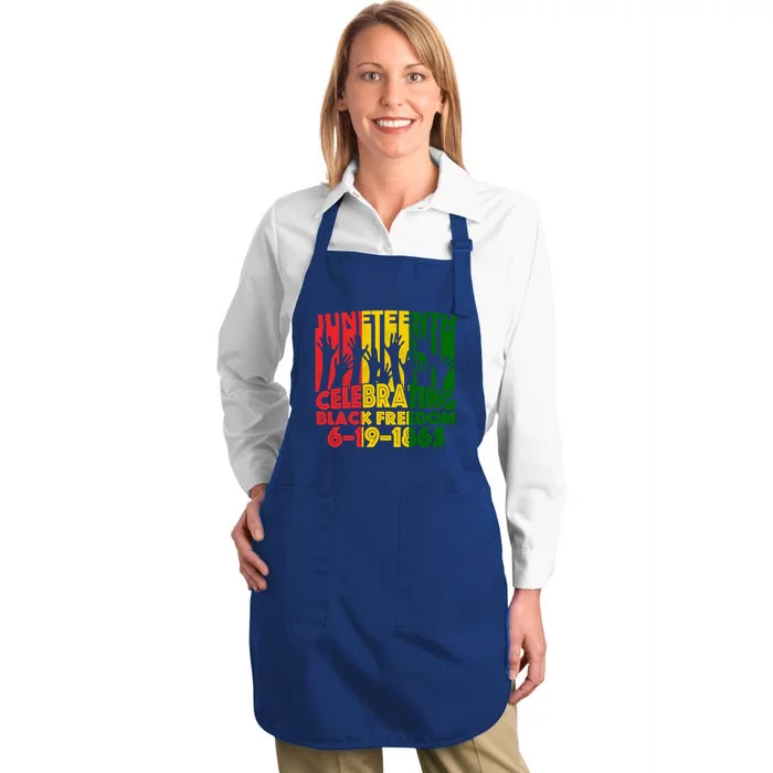 Juneteenth Celebrating Black Freedom 1865 African American Cool Gift Full-Length Apron With Pocket