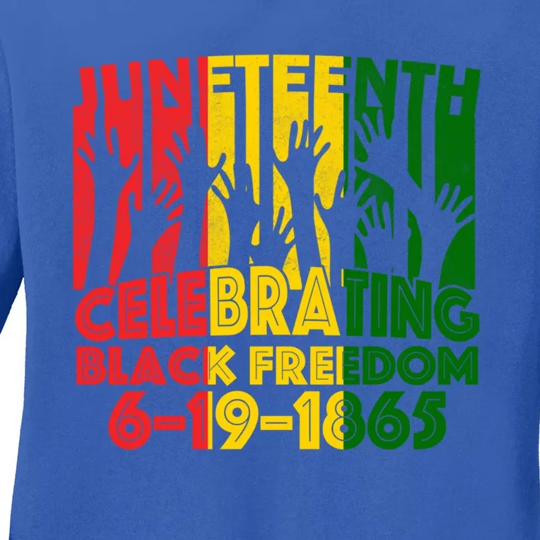 Juneteenth Celebrating Black Freedom 1865 African American Cool Gift Ladies Long Sleeve Shirt