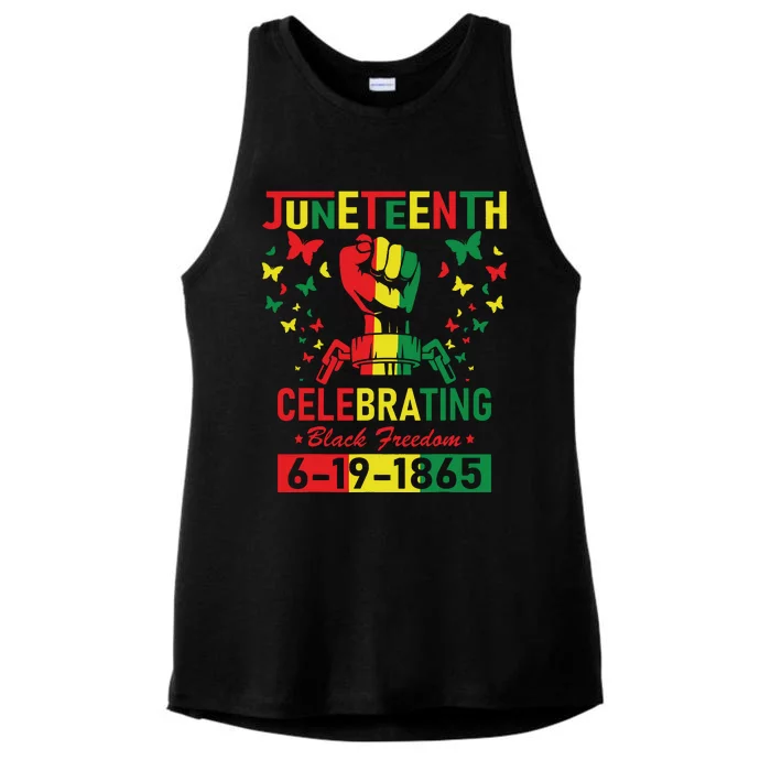 Juneteenth Celebrating Black Freedom 1865 African American Ladies Tri-Blend Wicking Tank