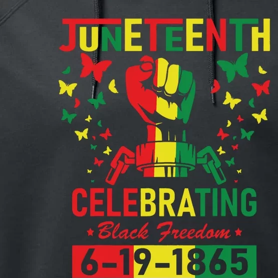 Juneteenth Celebrating Black Freedom 1865 African American Performance Fleece Hoodie