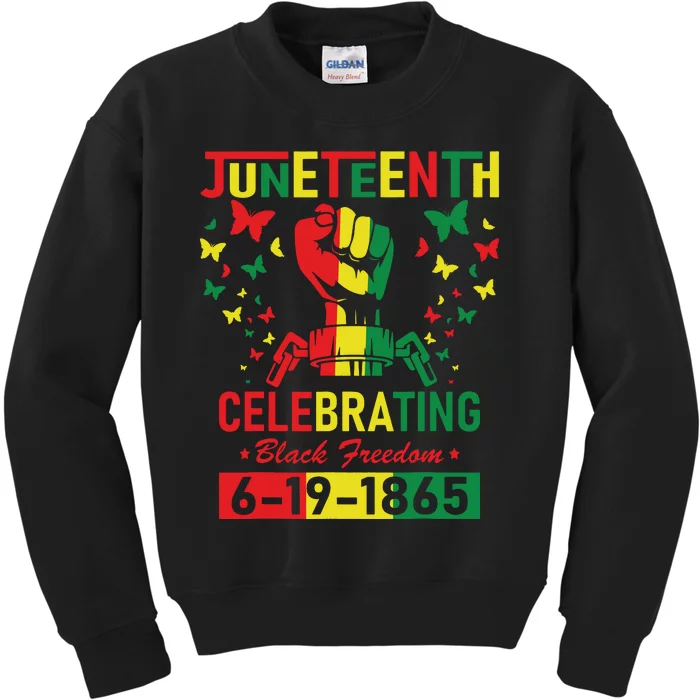 Juneteenth Celebrating Black Freedom 1865 African American Kids Sweatshirt