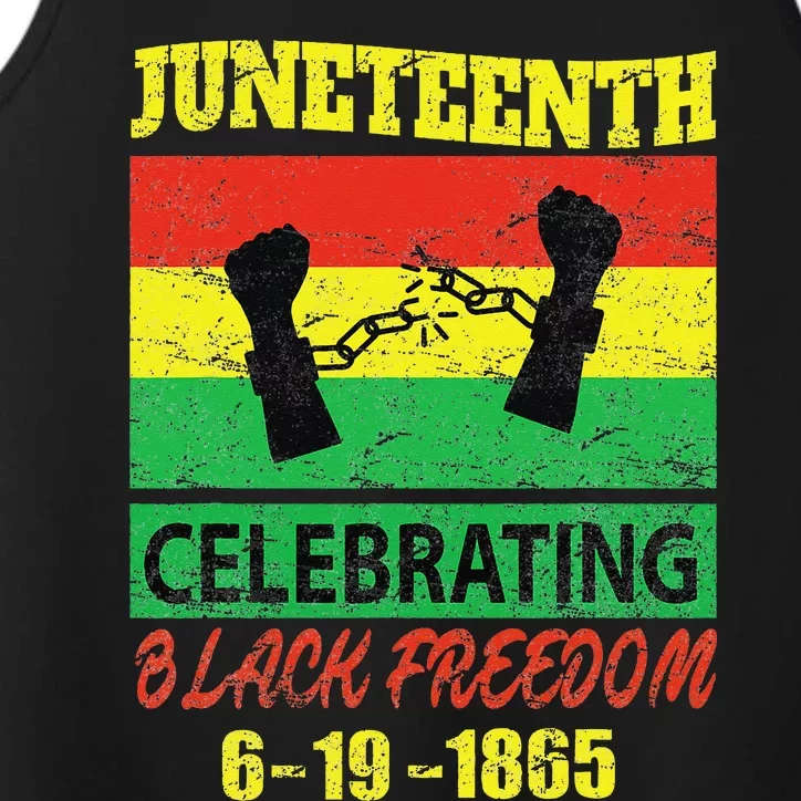 Juneteenth celebrating black freedom 1865 flag Performance Tank