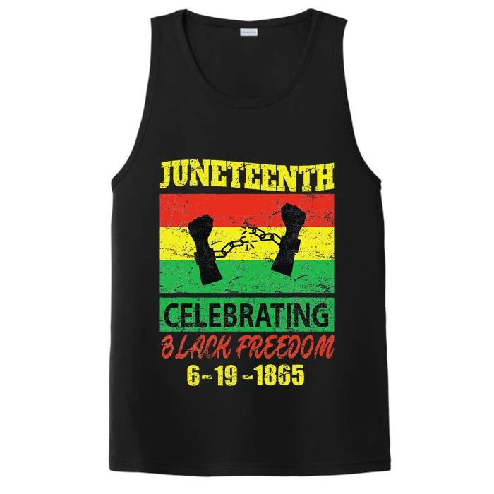 Juneteenth celebrating black freedom 1865 flag Performance Tank