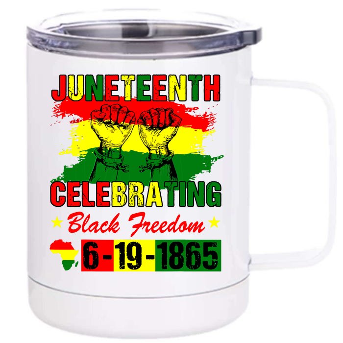 Juneteenth Celebrating Black Freedom 1865 African American Front & Back 12oz Stainless Steel Tumbler Cup