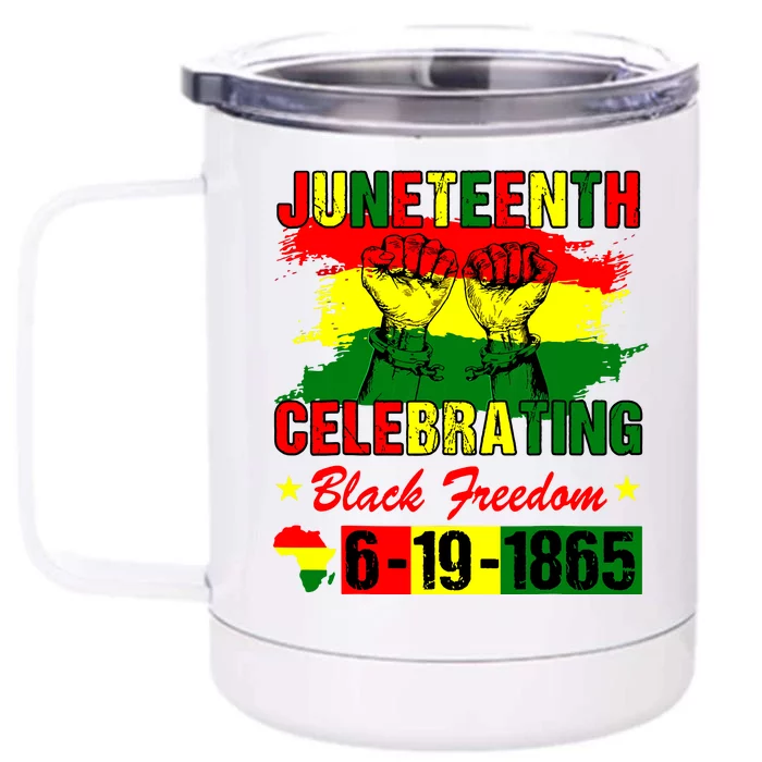 Juneteenth Celebrating Black Freedom 1865 African American Front & Back 12oz Stainless Steel Tumbler Cup