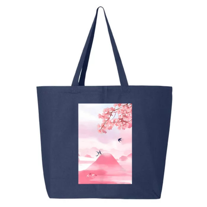 Japanese Cherry Blossom Japanese Woodblock Art Retro 25L Jumbo Tote