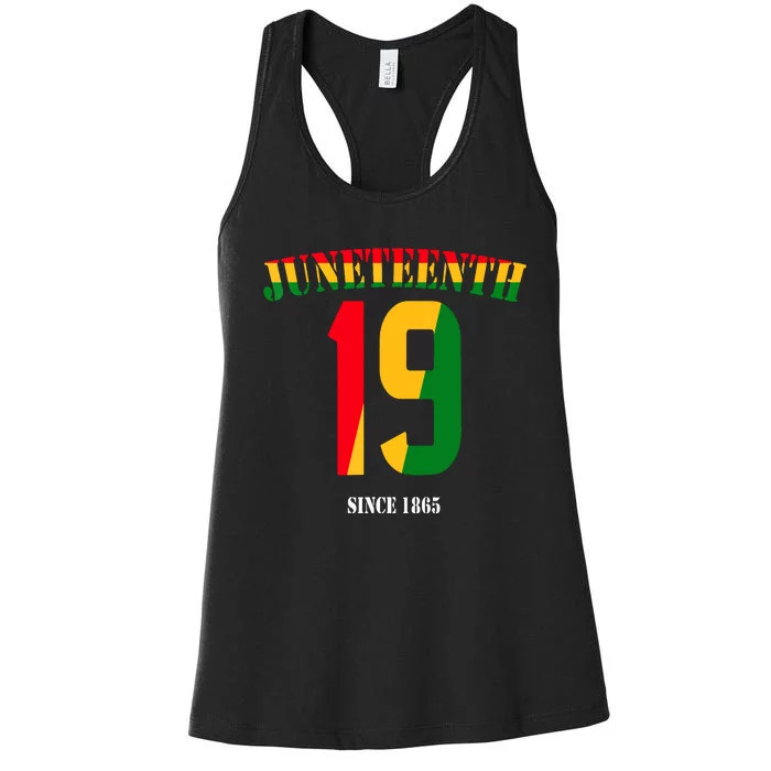 Juneteenth Cool Black History June 19 2024 Awesome Flag Women's Racerback Tank