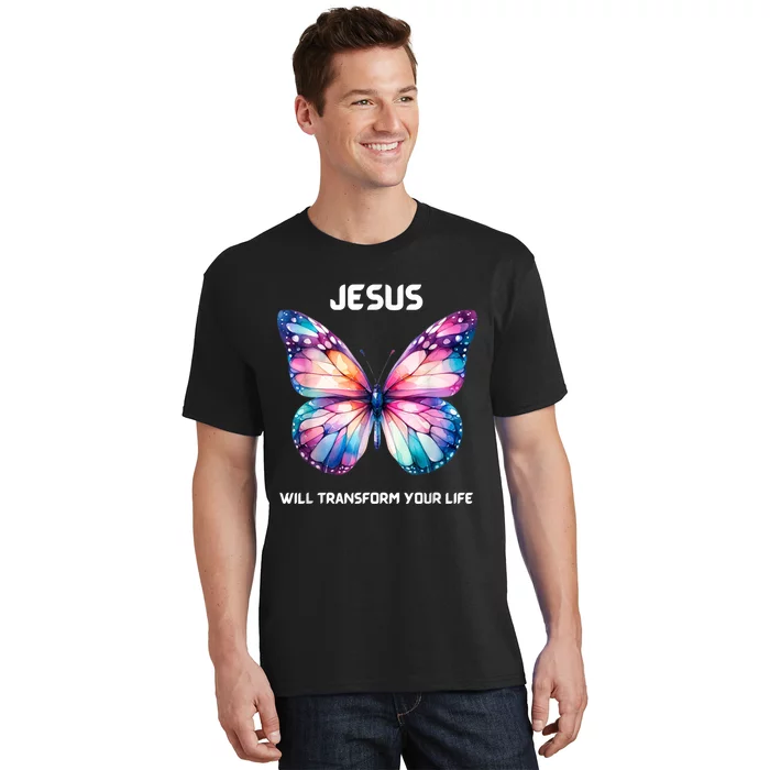 Jesus Christian Butterfly Meaningful Transformation T-Shirt