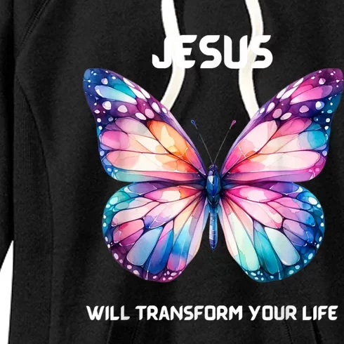 Jesus Christian Butterfly Meaningful Transformation Women's Fleece Hoodie