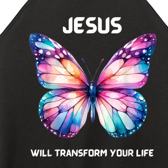 Jesus Christian Butterfly Meaningful Transformation Women’s Perfect Tri Rocker Tank