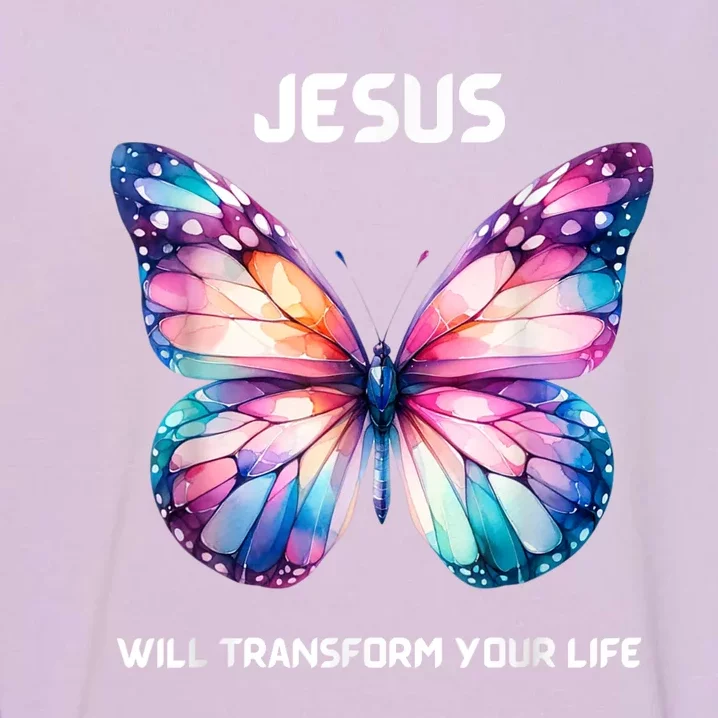 Jesus Christian Butterfly Meaningful Transformation Garment-Dyed Sweatshirt