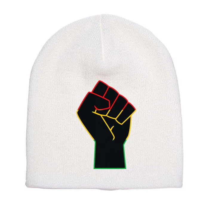 Juneteenth Celebrates Black African American Freedom Fist Short Acrylic Beanie