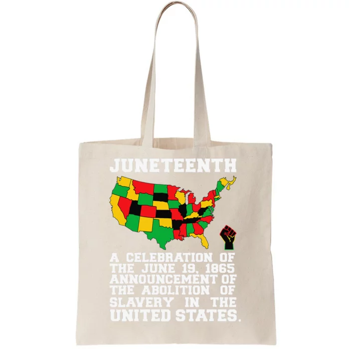 Juneteenth Celebrates Black African American Freedom History Tote Bag