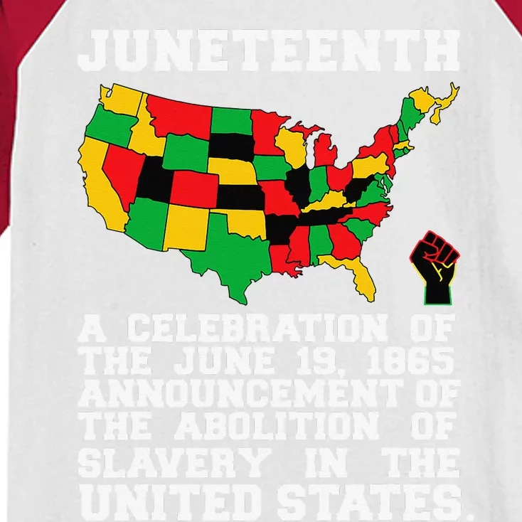 Juneteenth Celebrates Black African American Freedom History Kids Colorblock Raglan Jersey