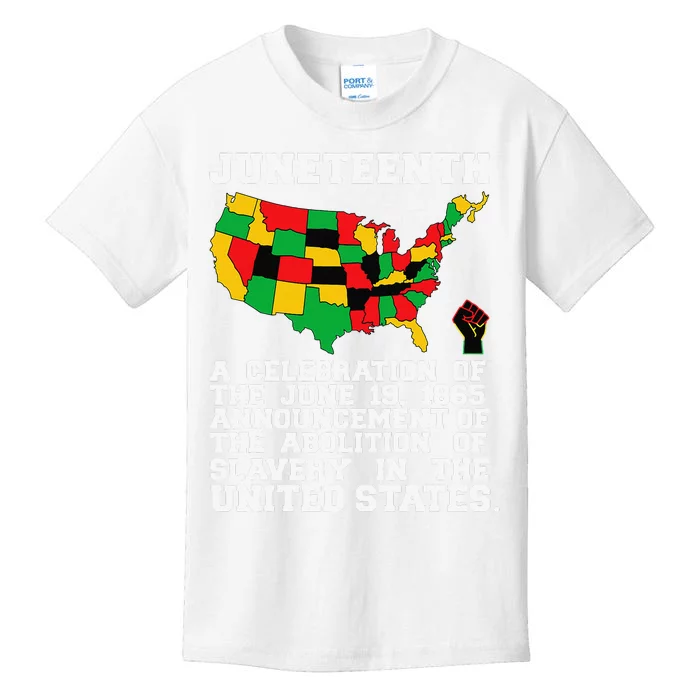 Juneteenth Celebrates Black African American Freedom History Kids T-Shirt