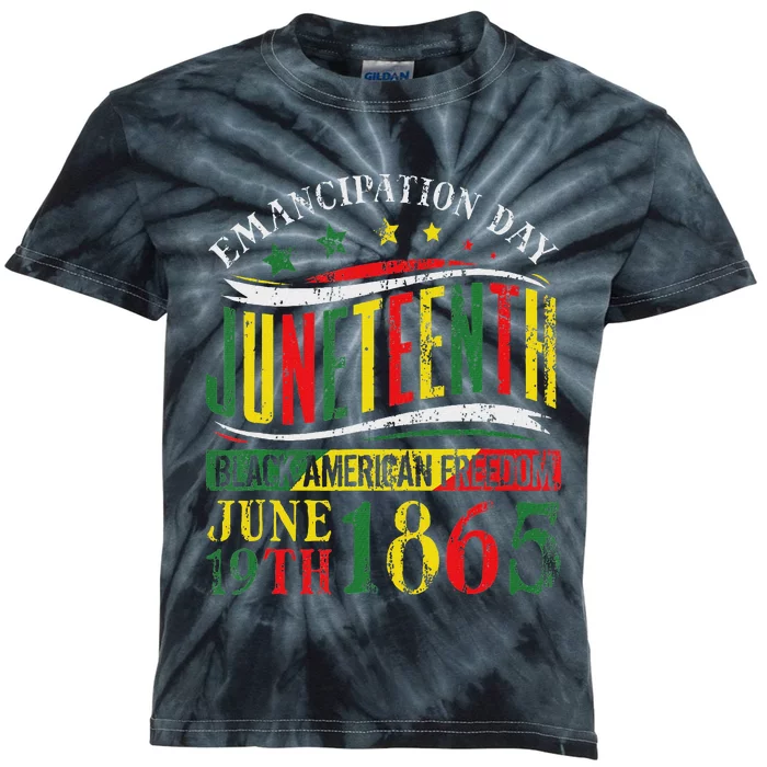 Juneteenth Celebrating Black Freedom 1865 Kids Tie-Dye T-Shirt