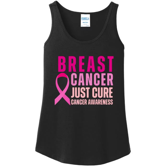 Just Cure Breast Cancer Awareness Gifts Ladies Essential Tank