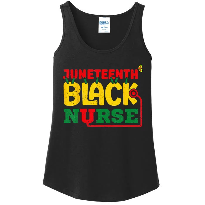 Juneteenth Celebrate Black Nurse Ladies Essential Tank