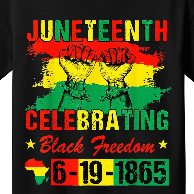 Juneteenth Celebrating Black Freedom 1865 African American Kids T-Shirt