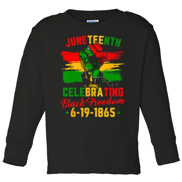 Juneteenth Celebrating Black Freedom 1865 African American Toddler Long Sleeve Shirt