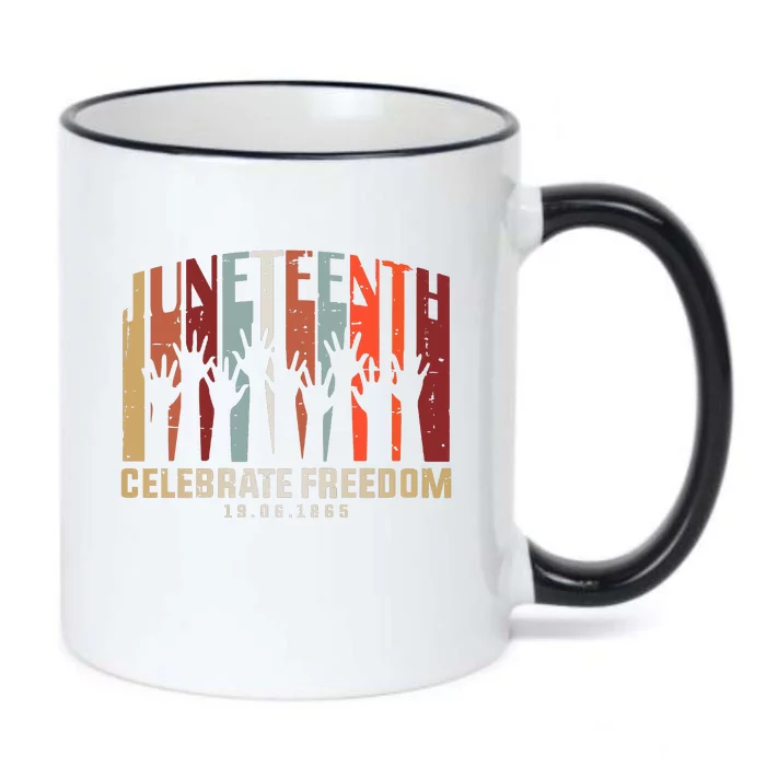 Juneteenth Celebrating Black Freedom, Black History Black Color Changing Mug