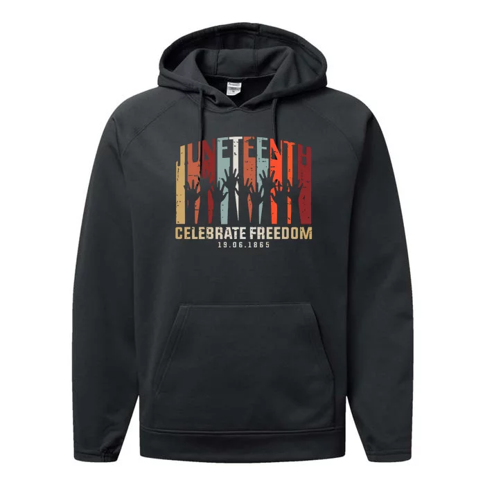 Juneteenth Celebrating Black Freedom, Black History Performance Fleece Hoodie