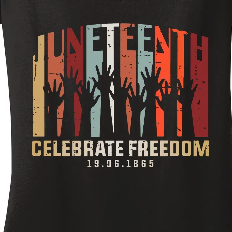 Juneteenth Celebrating Black Freedom, Black History Women's V-Neck T-Shirt