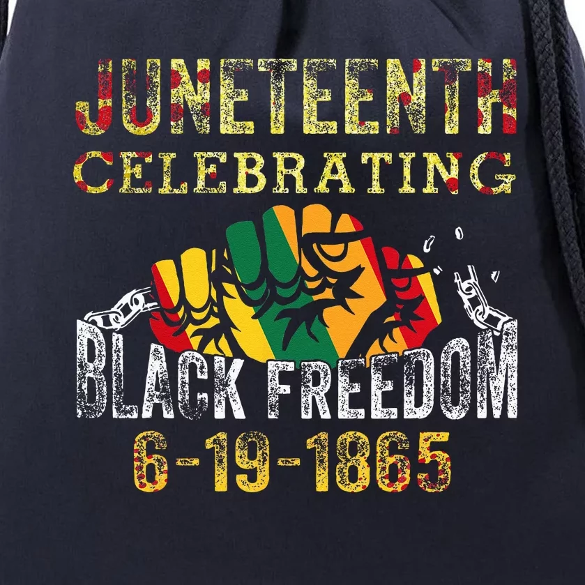 Juneteenth Celebrating Black Freedom 1865 African American Drawstring Bag