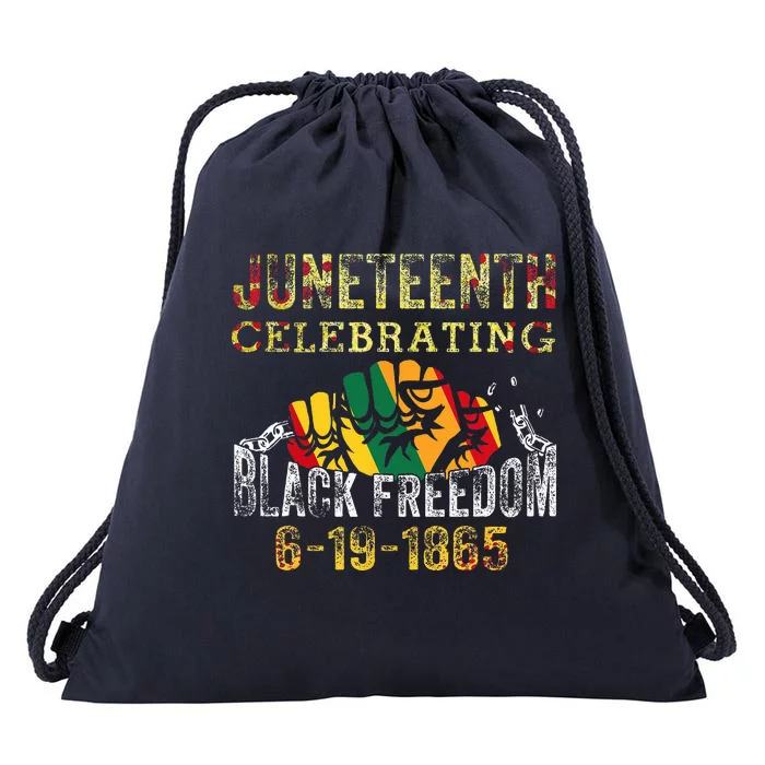 Juneteenth Celebrating Black Freedom 1865 African American Drawstring Bag