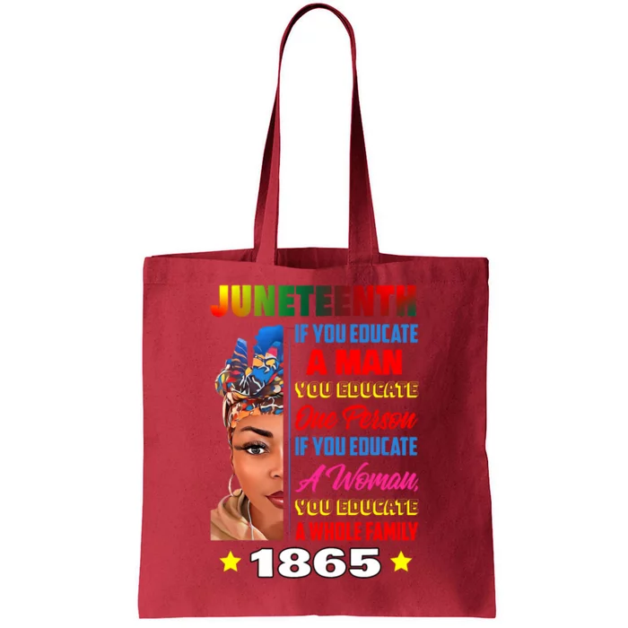 Juneteenth Celebrating Beautiful Melanin Women Freed 1865 Tote Bag